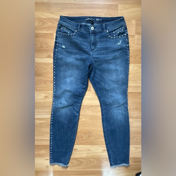 Denim - Women's Blue Studded Jeans
